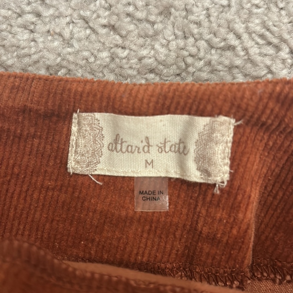 Altar’d State Orange Brown Corduroy Mini Skirt - Picture 5 of 5